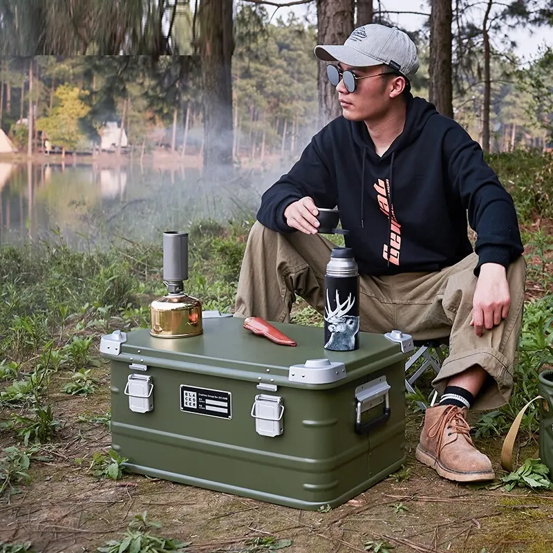 Outdoor Aluminum Alloy Storage Box Camping Metal