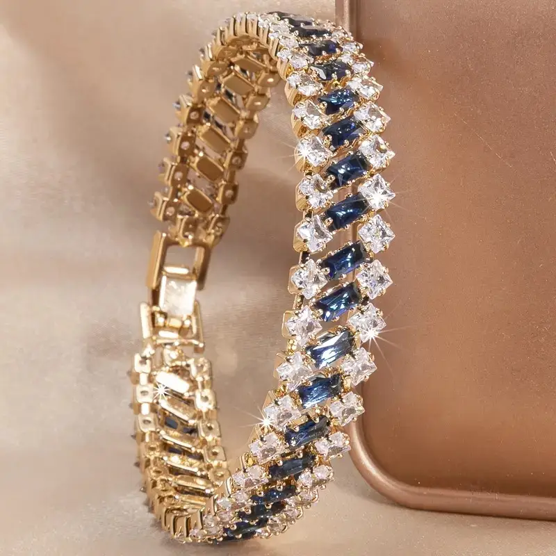 New Multi-row Diamond Braceletsleek And Dazzling With A Full Diamond Setting