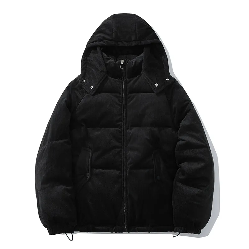 Women's Fashionable New Corduroy Cotton-padded Jacket - Black
