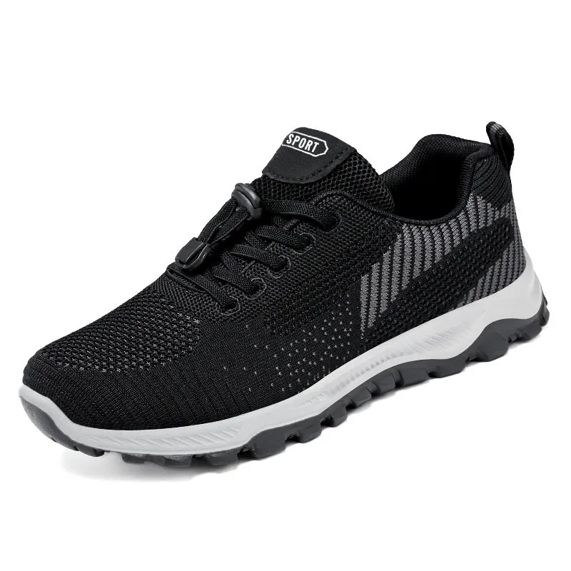 Men's And Women's Fashion Casual Soft Bottom Running Shoes - Black