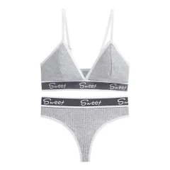 Underwear T-back Plus Size Fitness Yoga Sports Underwear - Gray - View 1
