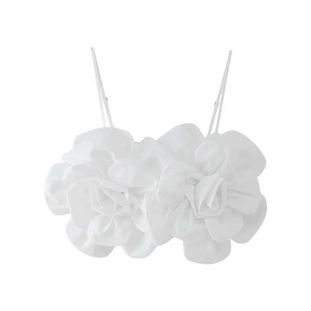 Cross border Personalized Fashion Flower Camisole White - Shop at LoveMi