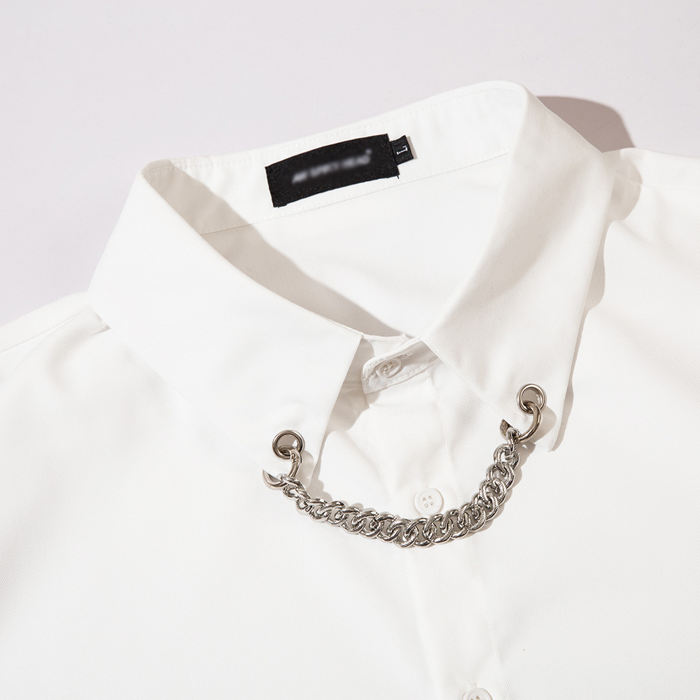 Casual Solid Color American Street Fashion Workwear Loose Lapels Shirt