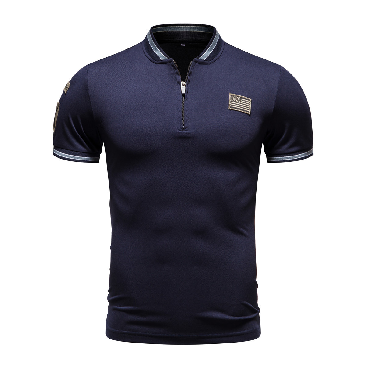 Casual Stand-Up Collar T-Shirt Men's Polo Shirt 8