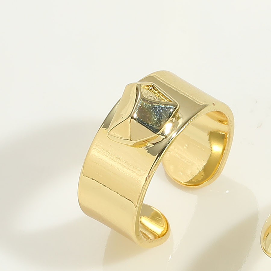 Metal Texture Cold Wind Oval Ring For Women