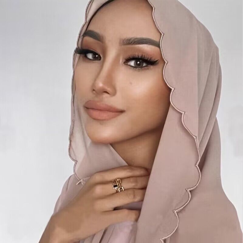 Malaysia Embroidered Edge Strip Scarf Lace — image 1