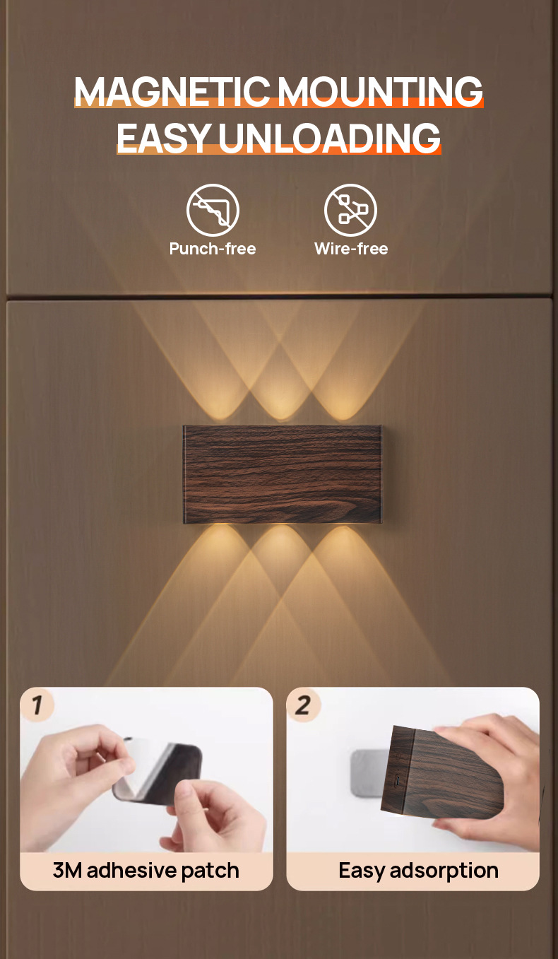 Title 3, LED magnetische wandlamp met zuignap, touch dim...