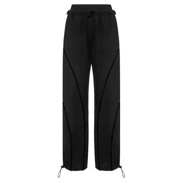 Slim Waist Elastic Band Casual Pants For Women Black - Shop at LoveMi
