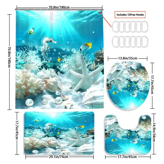 Exquisite Housewarming Gift Modern Home Decorative Waterproof Shower Curtain Blue - Shop at LoveMi
