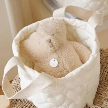 Square Storage Basket Quilted Love Finishing Storage Box - Love Small Size