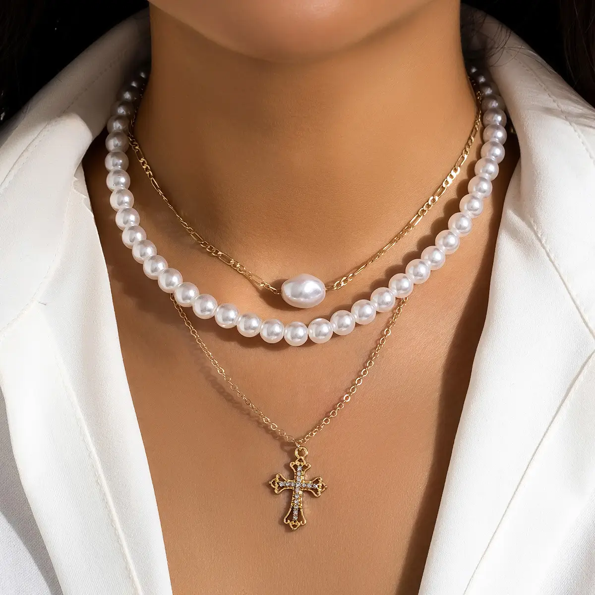 Pearl Necklace Beach Mermaid Necklace Starfish Shell Retro Vacation