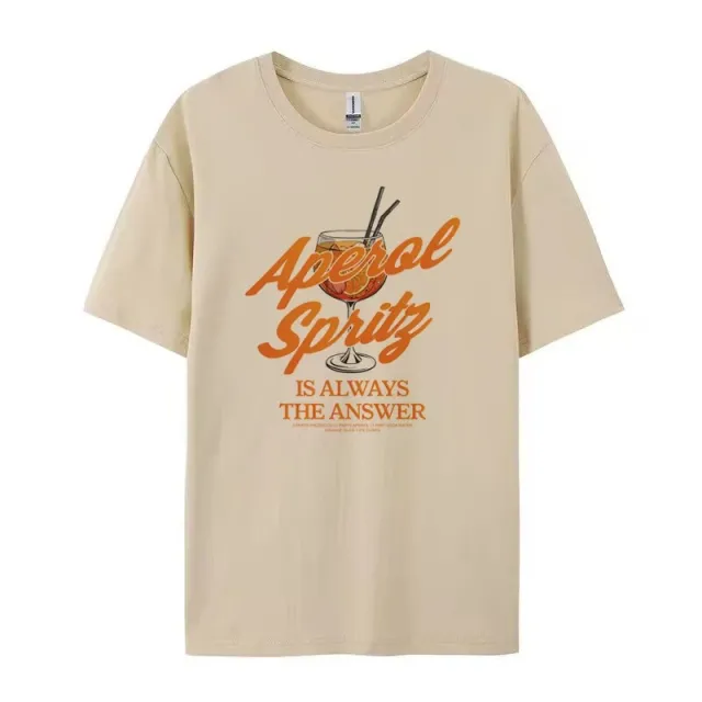 Printed Summer Cocktail Men's And Women's Tops Khaki - Shop at LoveMi