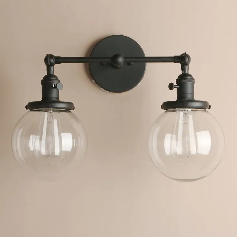 Ancient Mirror Front Lamp Spherical Glass Bedroom