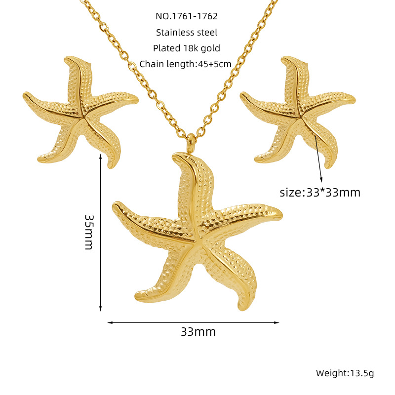 Stainless Steel Vintage Necklace And Stud Set Titanium Steel Jewelry Pendant Necklace And Earrings