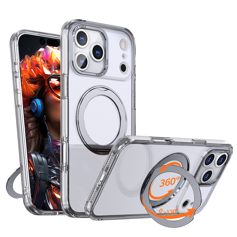 Pivot Phone Case In Orange With Magnetic 360-degree Rotating Stand And A Matte Skin-like Finish