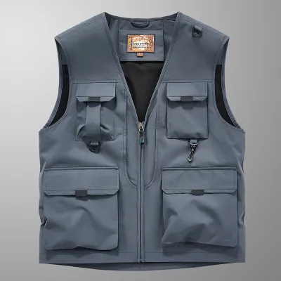 Frock Vest Men's Coat Fishing Multi-pocket Vest