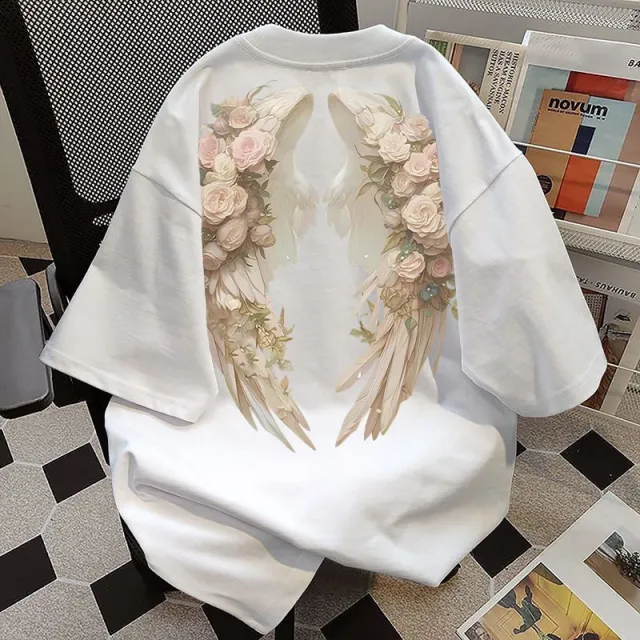 Loose Five Points Top Half Sleeve White - Shop at LoveMi