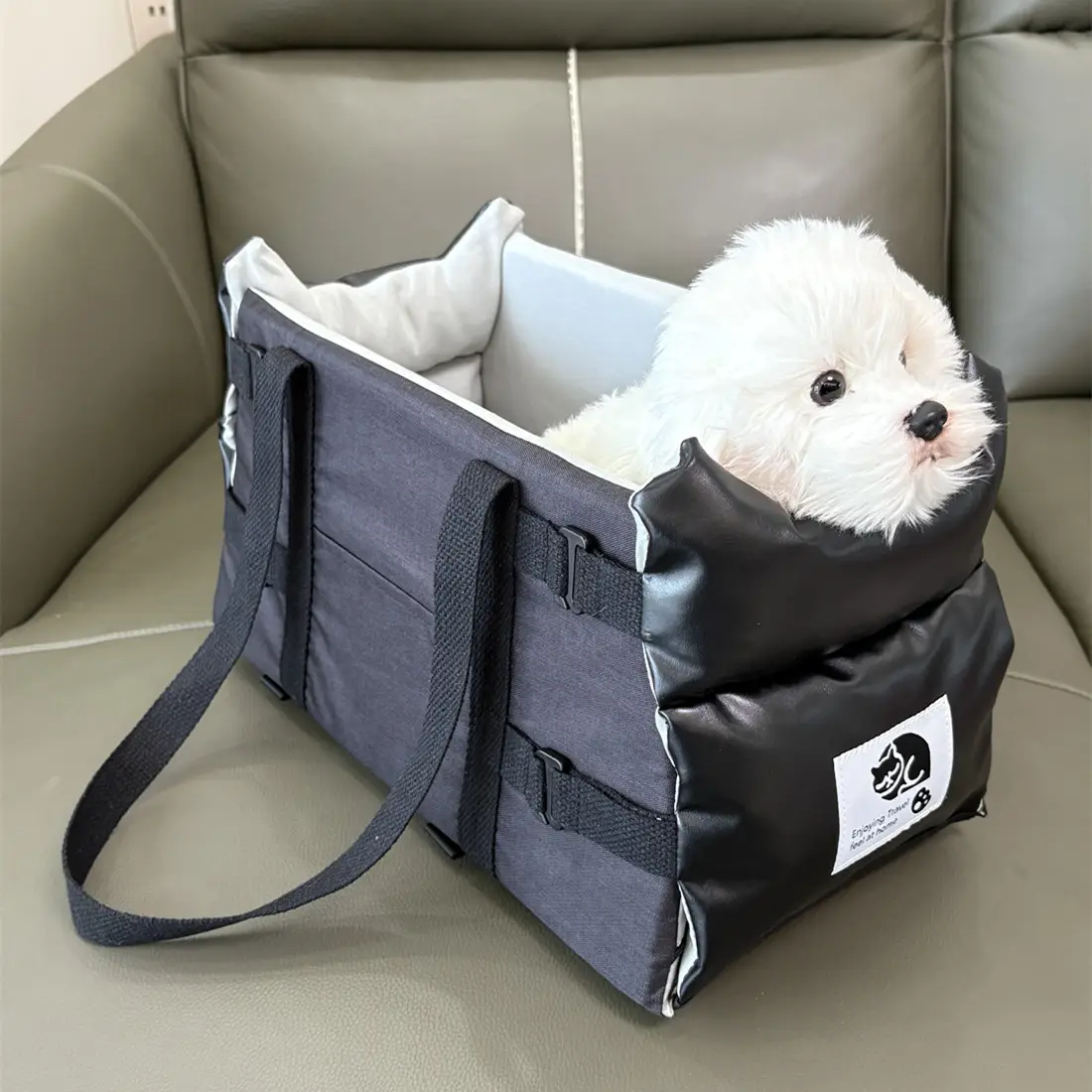 Leather Dog Bed Cat Carrier And Car