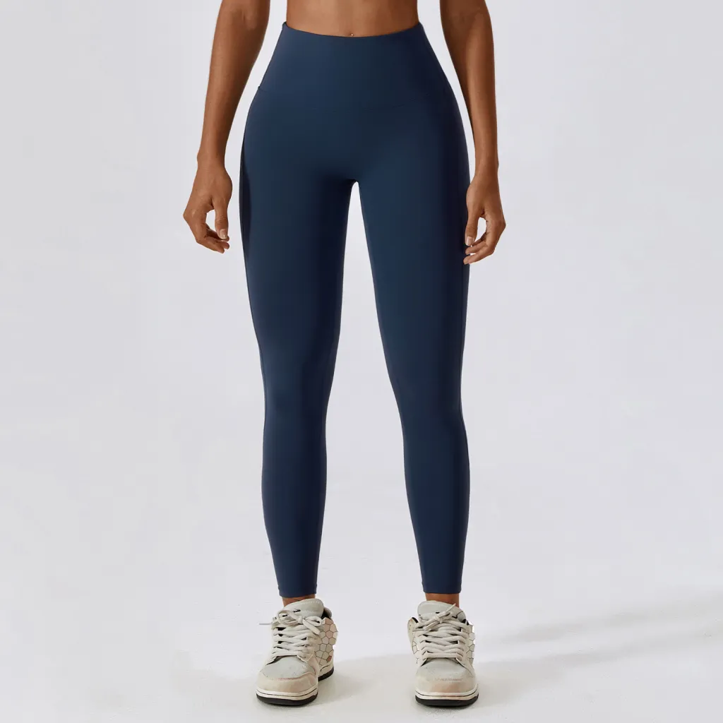 Quick-drying Nude Feel Hip Raise Yoga Pants Women's Outdoor Leggings - Badge Blue