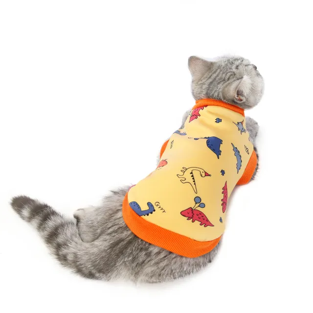 Cat Clothes Autumn And Winter Clothing Yellow Dinosaur - Shop at LoveMi