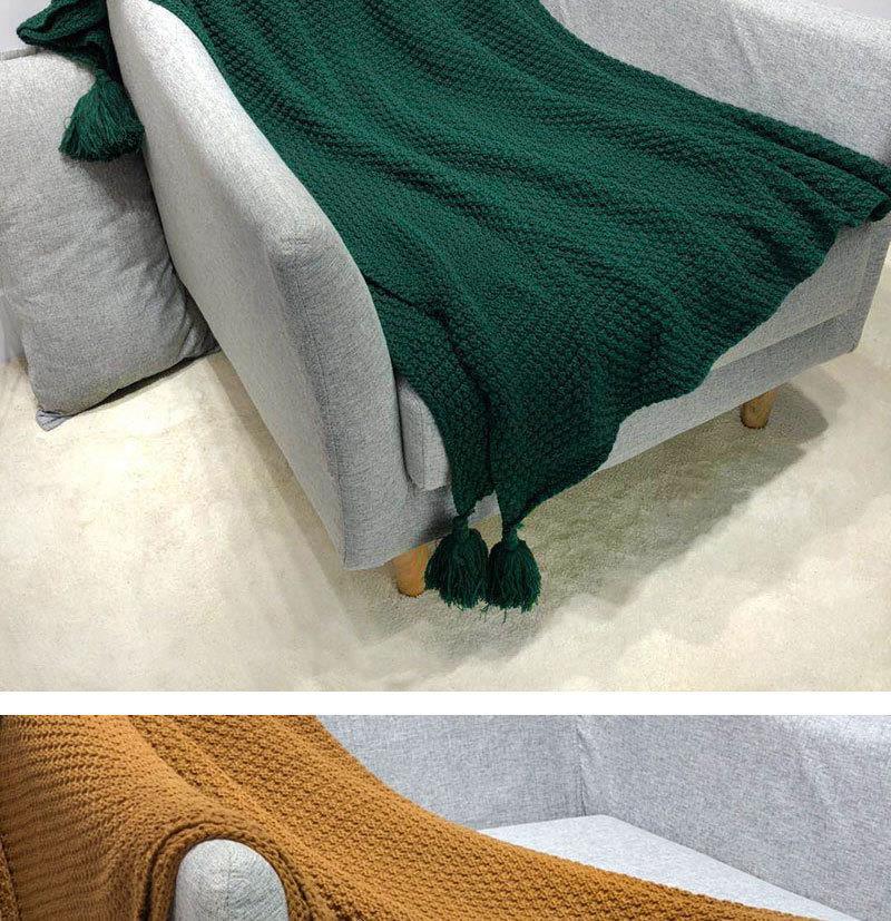 Tassel Knitted Office Air Conditioner Nap Blanket