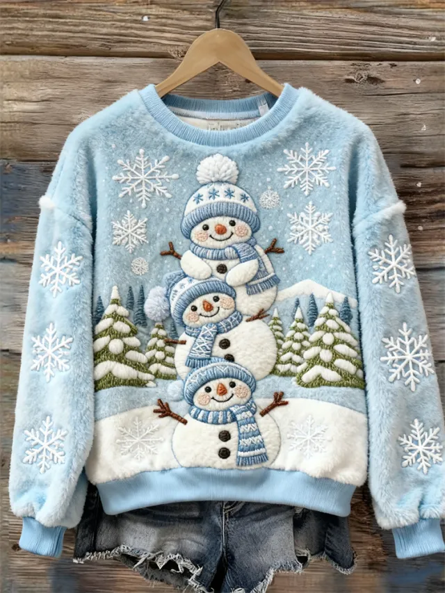 Women's Christmas Crew neck Patterned Top Mfh4Xicg1Yxk902 - Shop at LoveMi