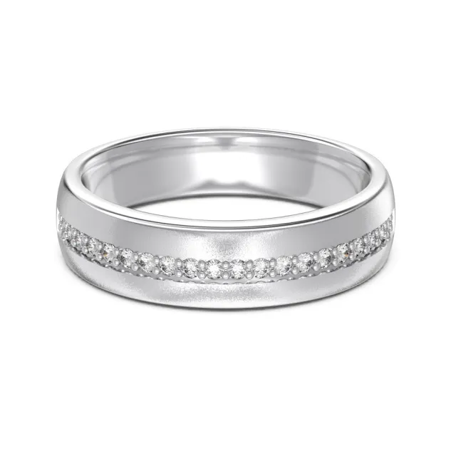 Sterling Silver Ring Female Gang Drill Ring Personality Simple Lady Closed Ring White Gold Color - Shop at LoveMi