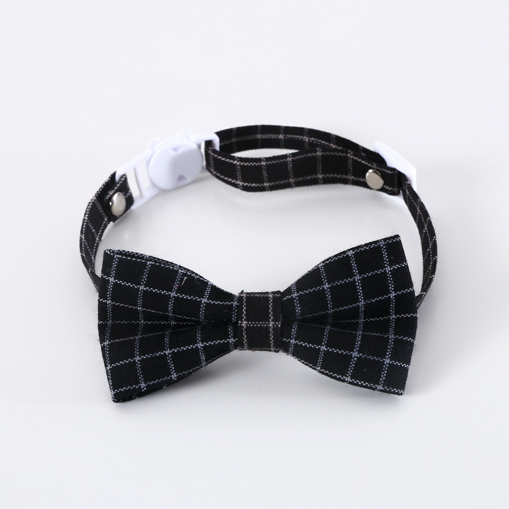 Black Plaid Bow Tie