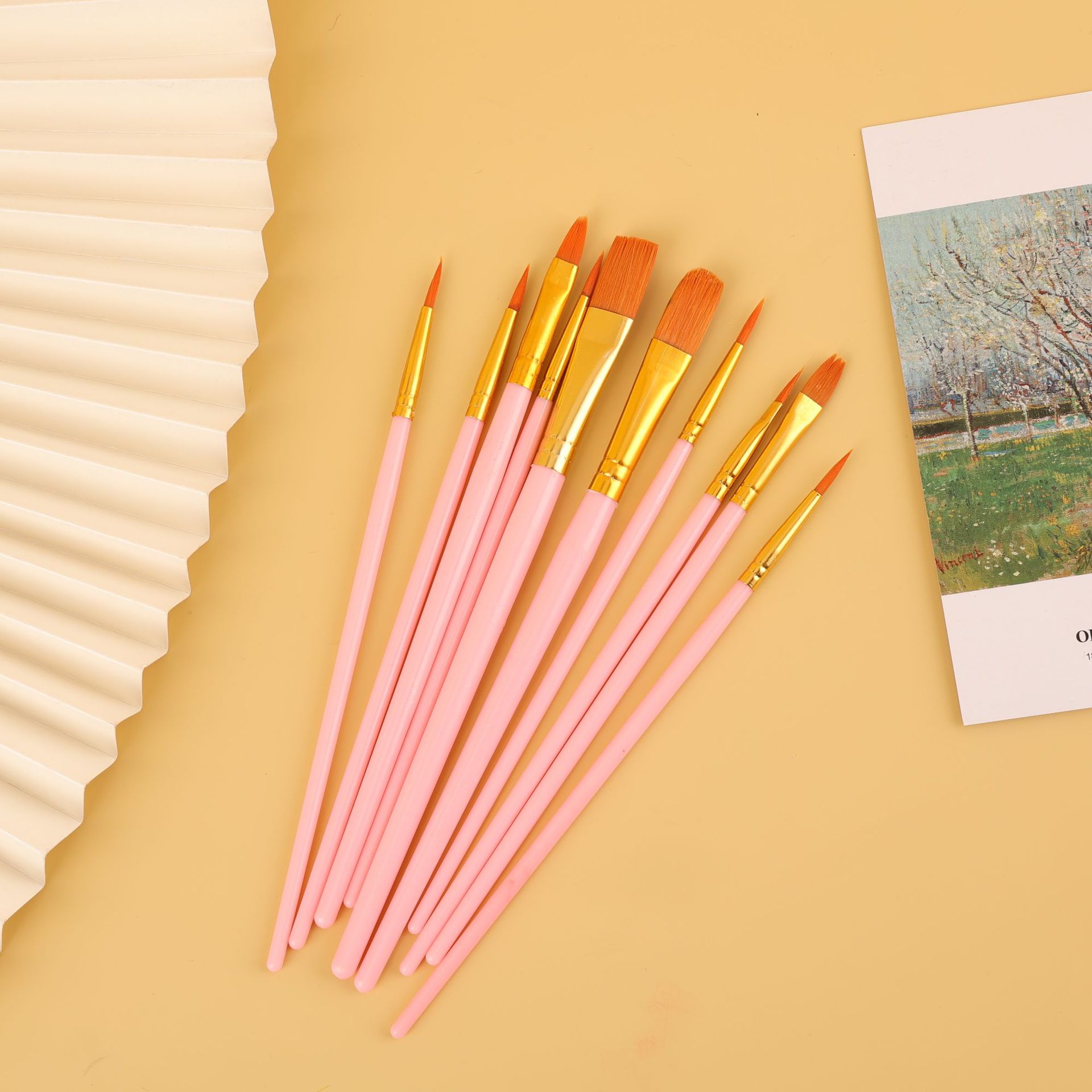 Art Pearlescent Plastic Rod Oil Painting Brush Suit