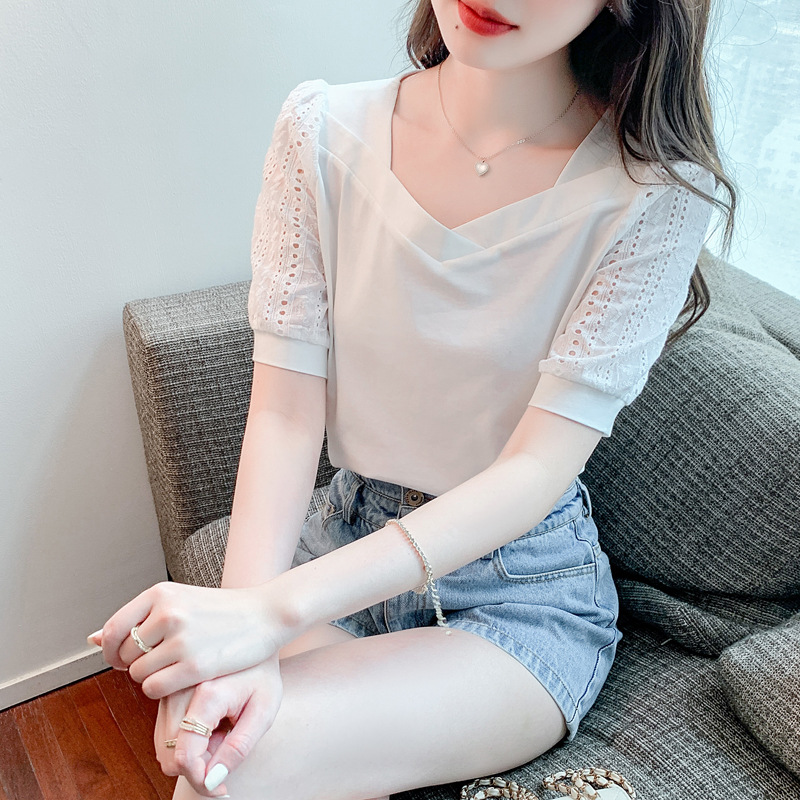 Summer Versatile Fashionable Temperament Short-sleeved Top For Girls
