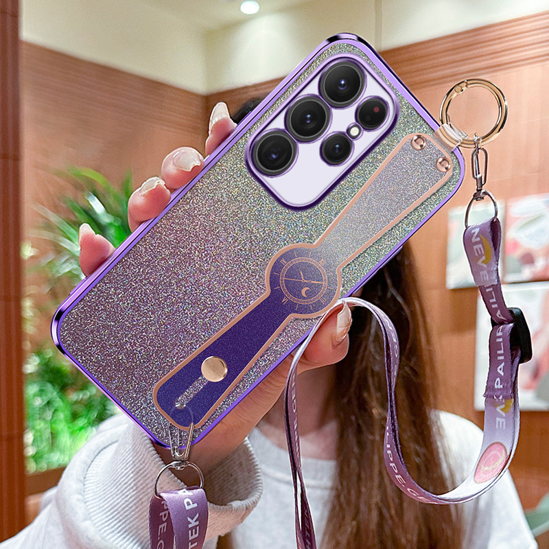 Gradient Glitter Wristband Cross Body Lanyard Phone Case - Image 7