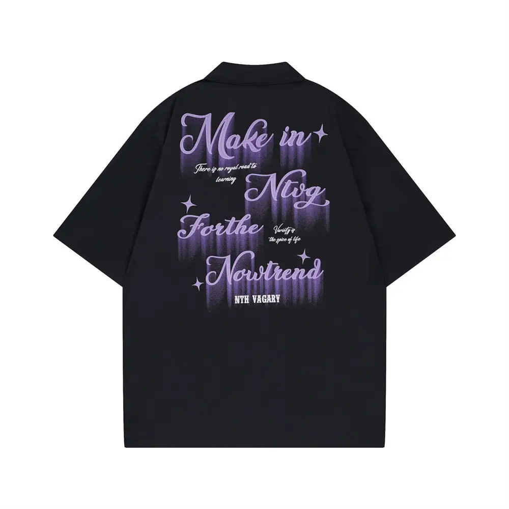 High Street Dark Letter Puff Print Short Sleeve