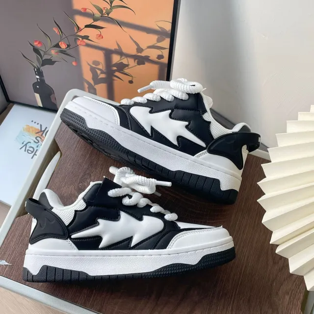Men And Women Couple Casual Distressed Sneaker Black - Shop at LoveMi