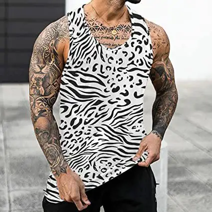 Men's Vest Leopard Print 3D Digital T-shirt