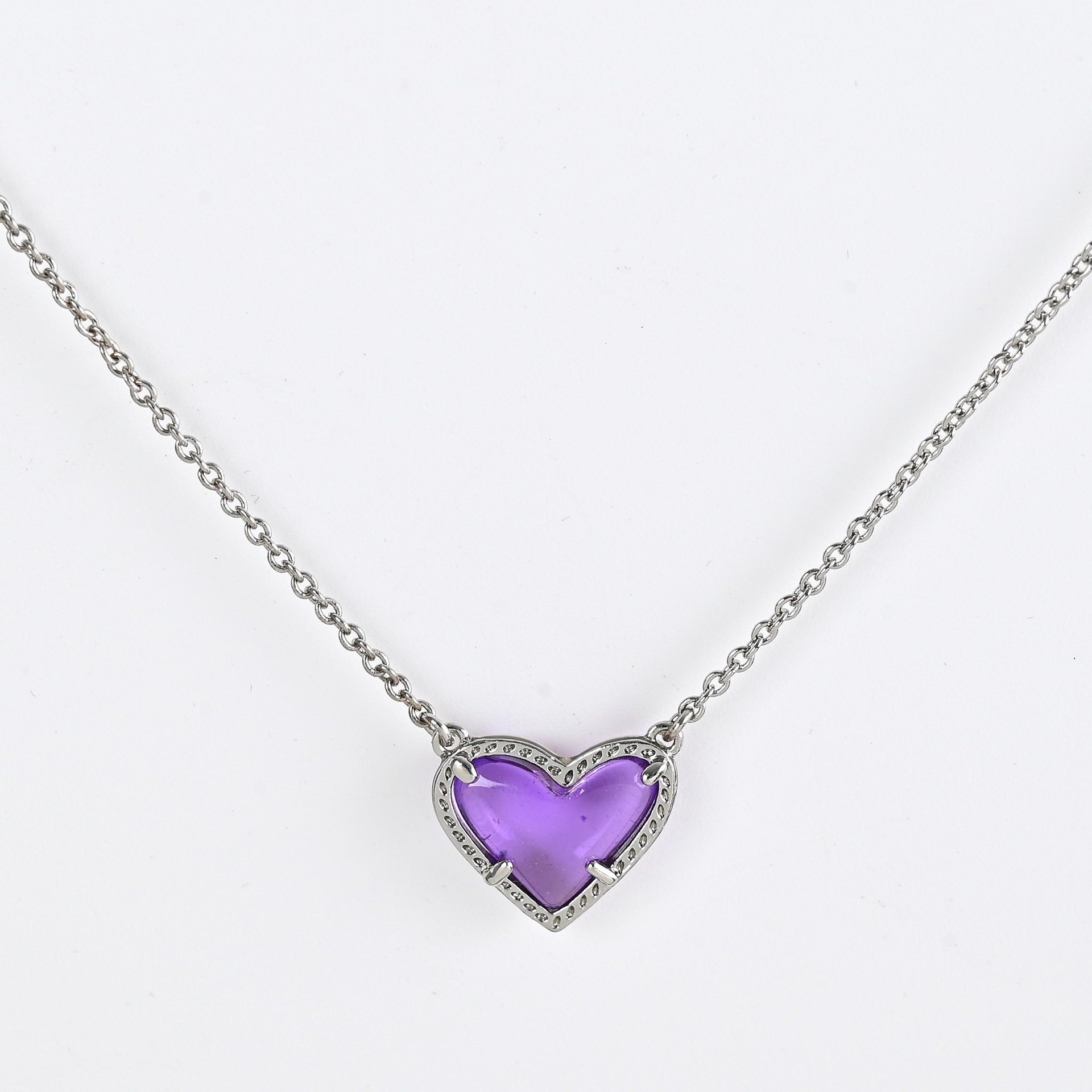 Cubic Zirconia Heart Pendant Necklace