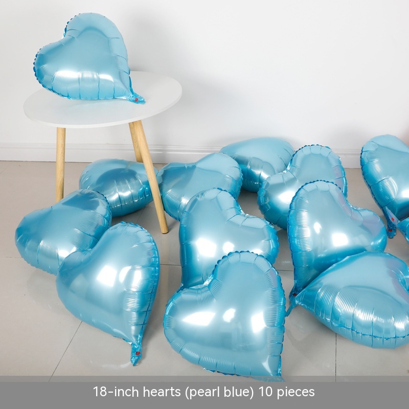 10 Love Hearts Pearlized Blue