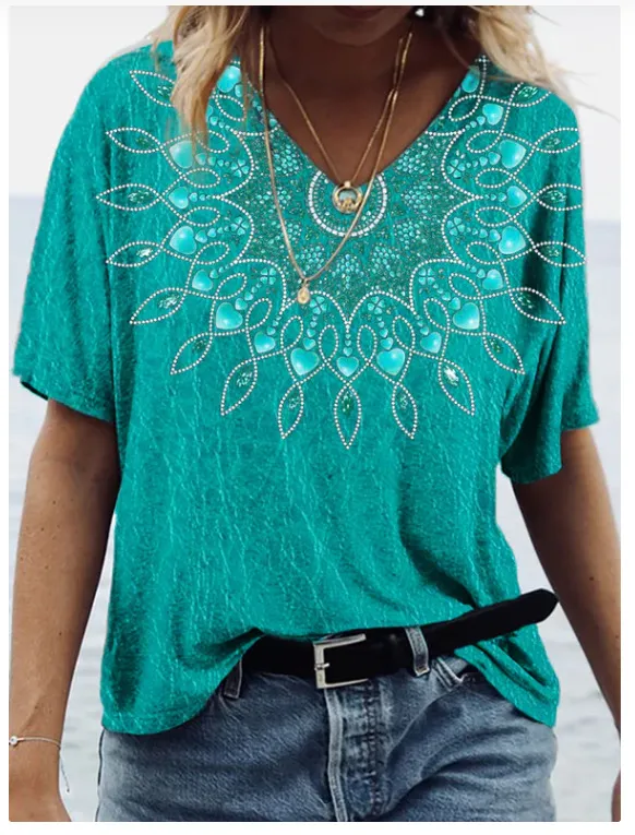 Women's V neck Short sleeved Summer Lypv001 Xl - Shop at LoveMi