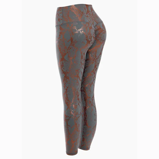 Women's Tight Elastic Bronzing Yoga Pants Gray - Shop at LoveMi