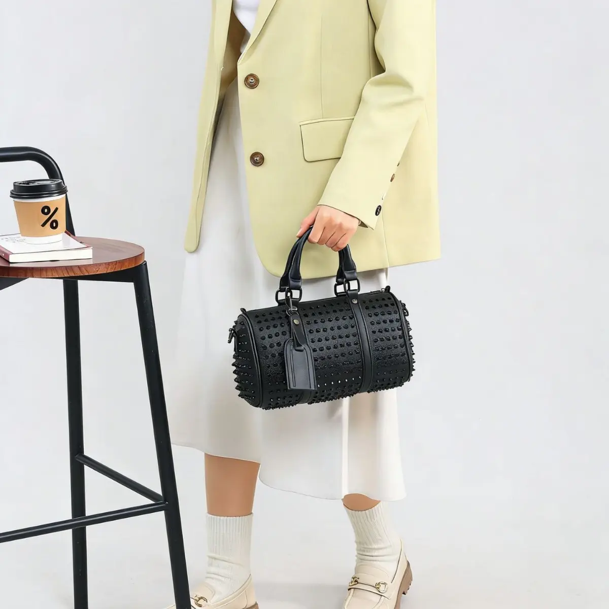 Unisex Studded Pillow Bag High-end Crossbody Purse