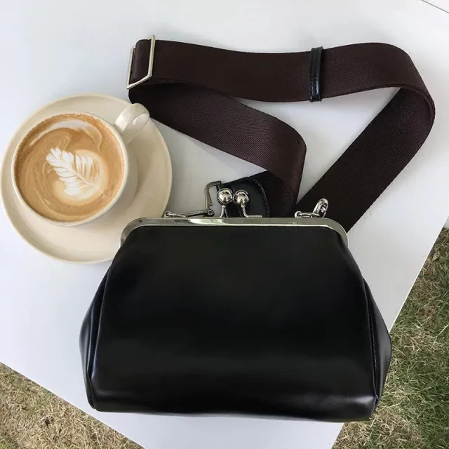Solid Color Pu Women's Bag Retro Shoulder Messenger Bag Black - Shop at LoveMi