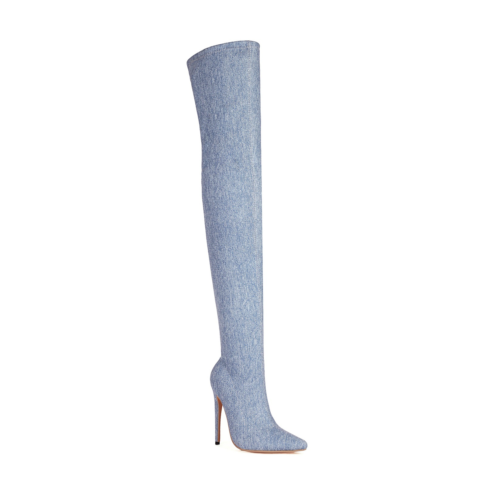 Denim Stretch Over-the-knee Boots - Image 6