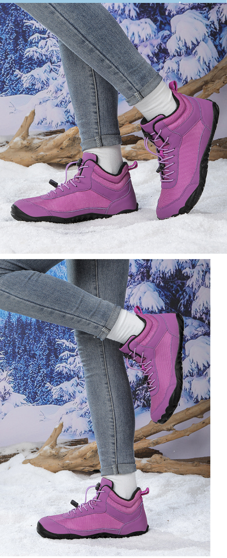 Title 17, Fleece-lined Waterproof Snow Boots Couple High-...