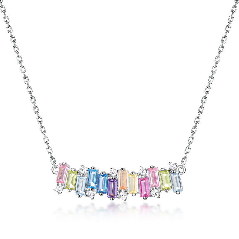 Irregular Versatile Geometric Color Zirconium Necklace