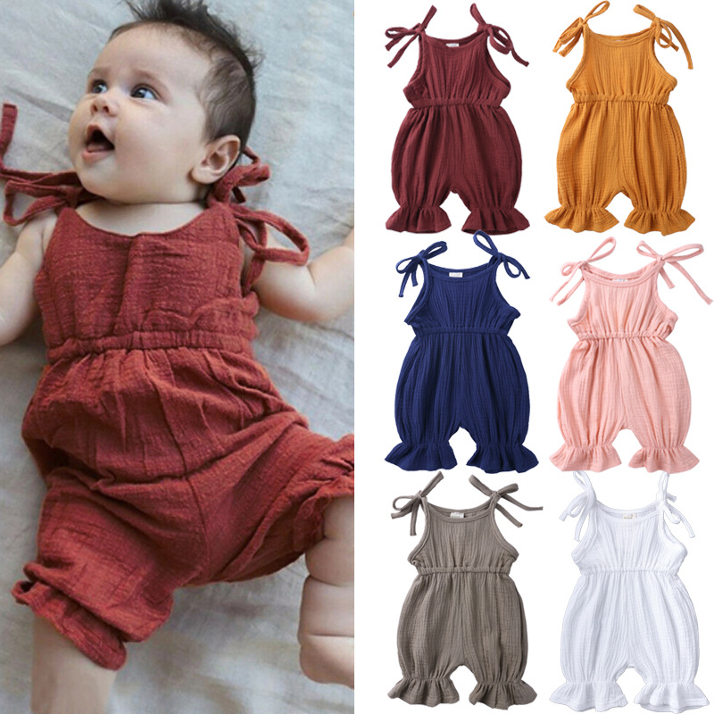Summer Baby Cotton And Linen Jumpsuit