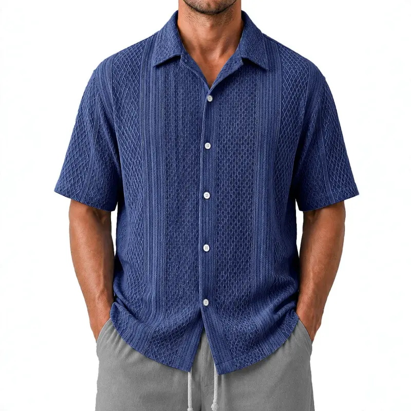Casual Short-sleeve Shirt With 3D Coconut Tree