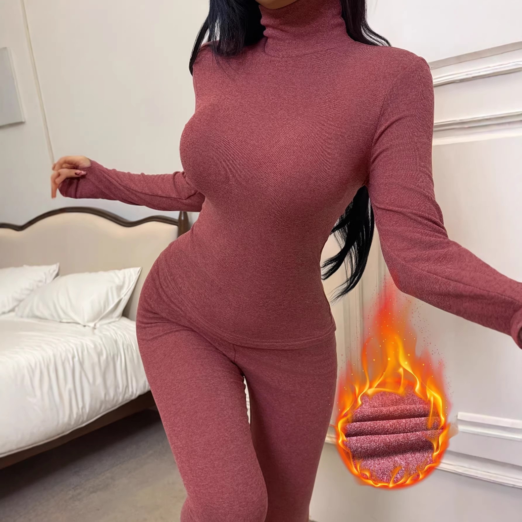 Shapewear Base-layer Autumn Top And Pants Two-piece Set 4