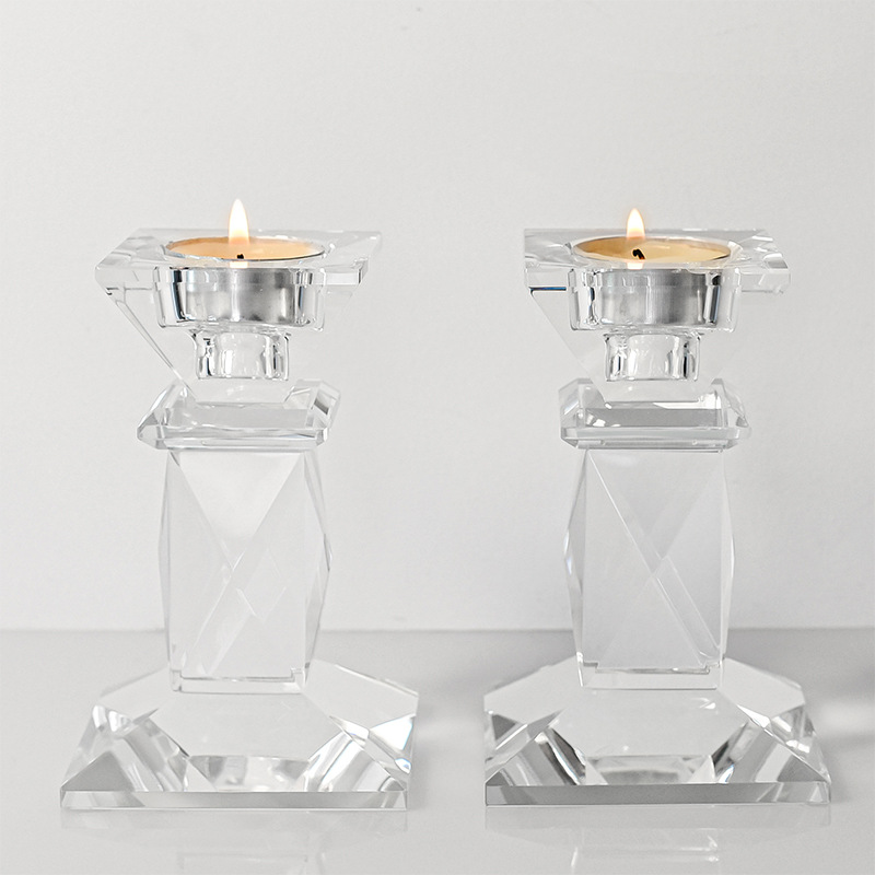 Crystal Glass Candle Holder Set, picture 4 of 5