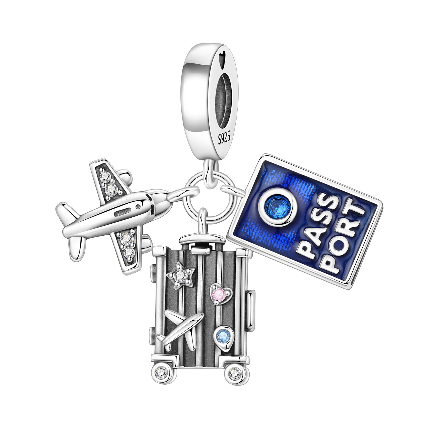 Copper-plated Silver Globe World-travel Jewelry Accessory