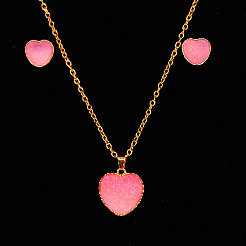Fashion Earrings And Necklace Set Female Candy Gradient Color