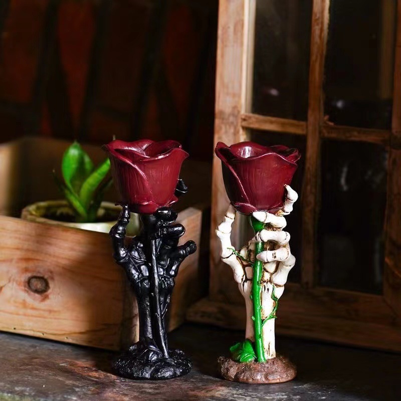 Suport pentru lumânări din rășină, decorativ pentru casă, în stil vintage romantic